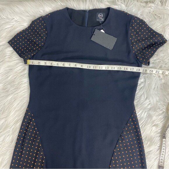 Alexander McQueen Women's NWT Navy Blue Cross Designer Luxury Dress‎ IT 44/C37 - Picture 11 of 13